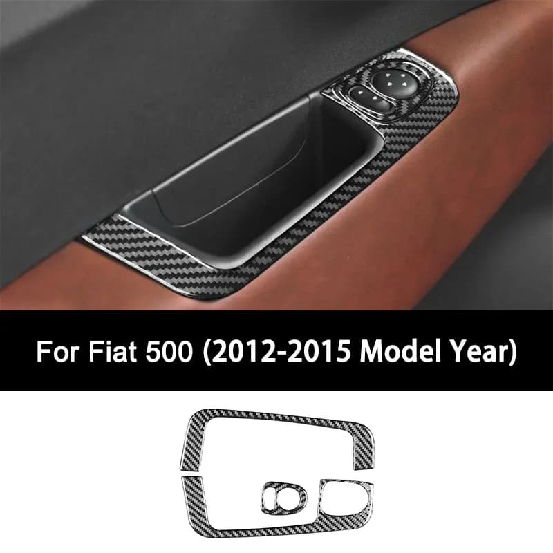 Per FIAT 500 2012 2013 2014 2015 Modello Anno Premium In Fibra di Carbonio Finestra Ascensore Pannello Pulsante Adesivo Interno, Accessori Auto