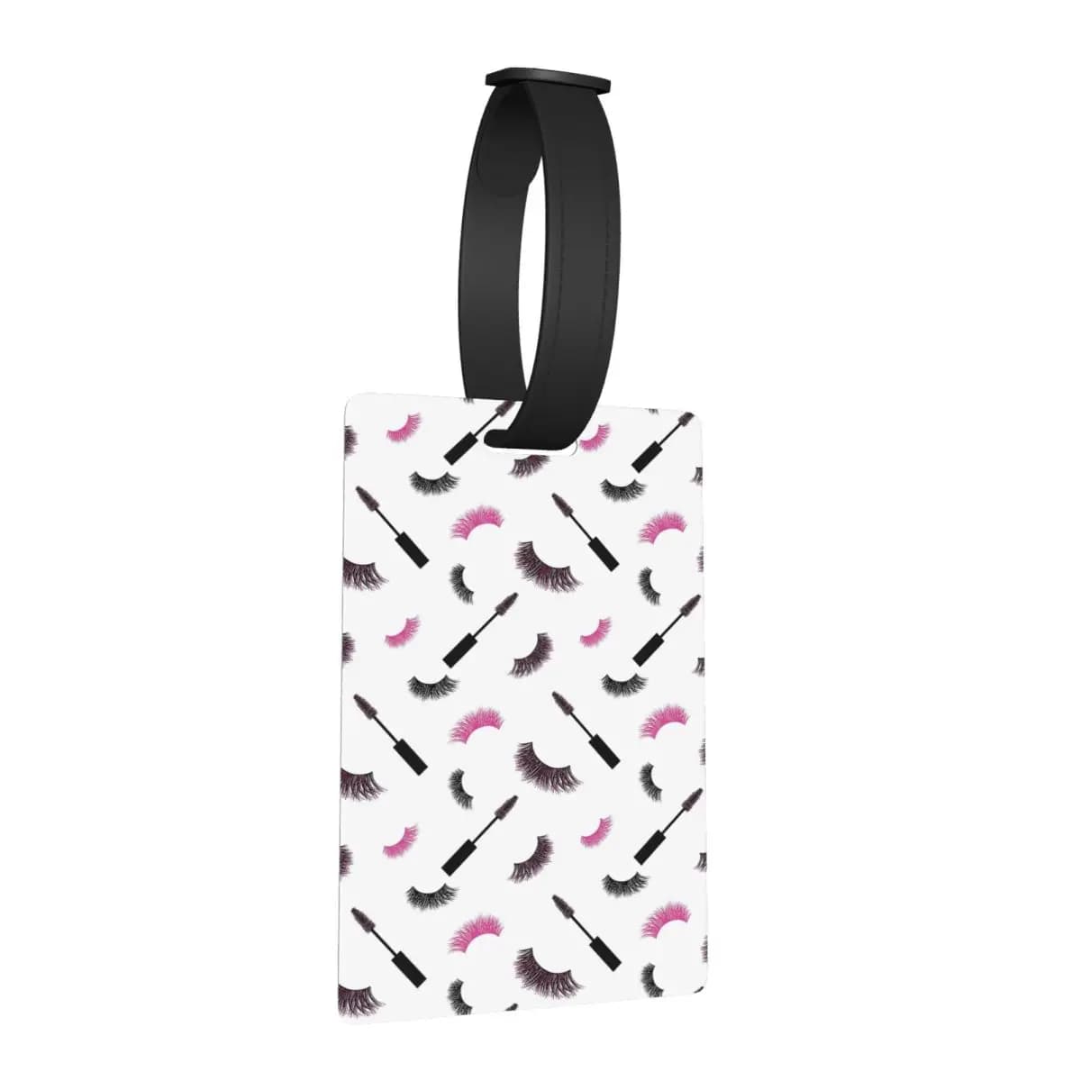 Labels for Baggage with Pink Glittered Pattern, Valuable Accessories, Travel Baggage Tag, Label Door with Name and ID