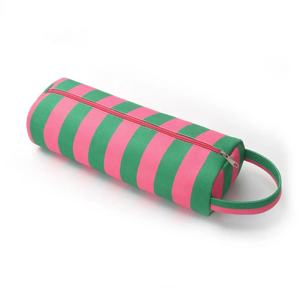 Large Capacity Hair Dryer Storage Bag Stripe Design Lightweight Hair Tool Organizer Pouch Dustproof Multi-Functional