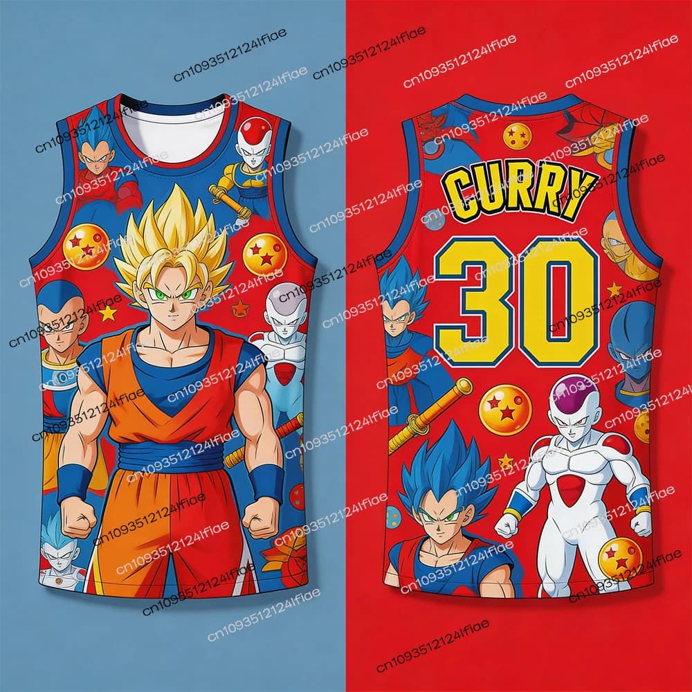 Nuova Maglia da Basket 2026 con Stampa Anime Dragon Ball Z, Gilet Sportivo a Collo Alto ad Asciugatura Rapida ed Elegante