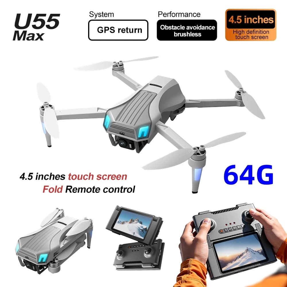 NCZOBOE U55 Optical Flow GPS Drone 4K Professional Drones with a Camera Medium-Sized Gimbal with Servo Drone Adulter