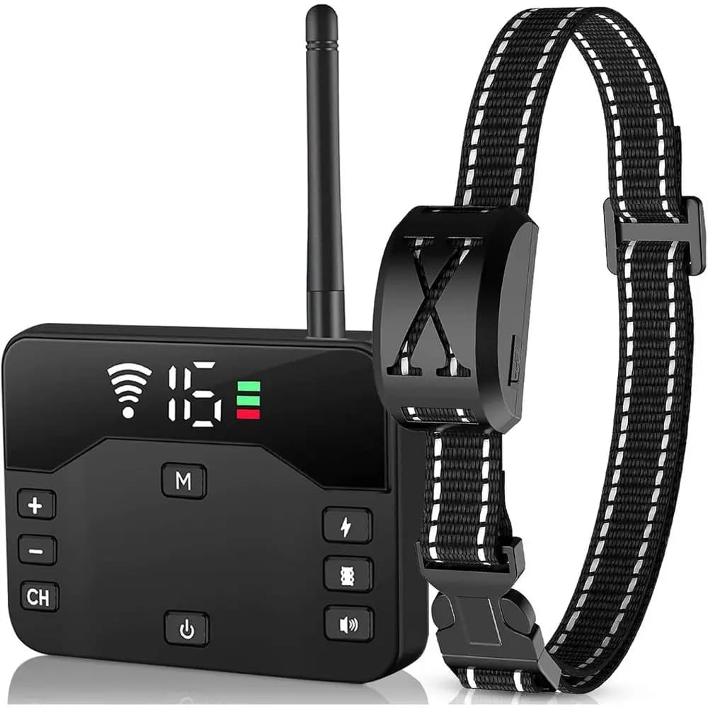 Recinto Elettrico 2-in-1 per Cani e Collare da Addestramento Remoto, Sistema di Contenimento per Animali Domestici con Vibrazione e Shock Regolabili, Impermeabile IPX6 per Sma
