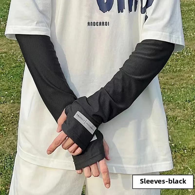 Ice Silk Sun Sleeves,Driving UV Protection Arm Covers with Face Mask,Breathable Loose Fit for Outdoor Sports,Lightweight Comfort