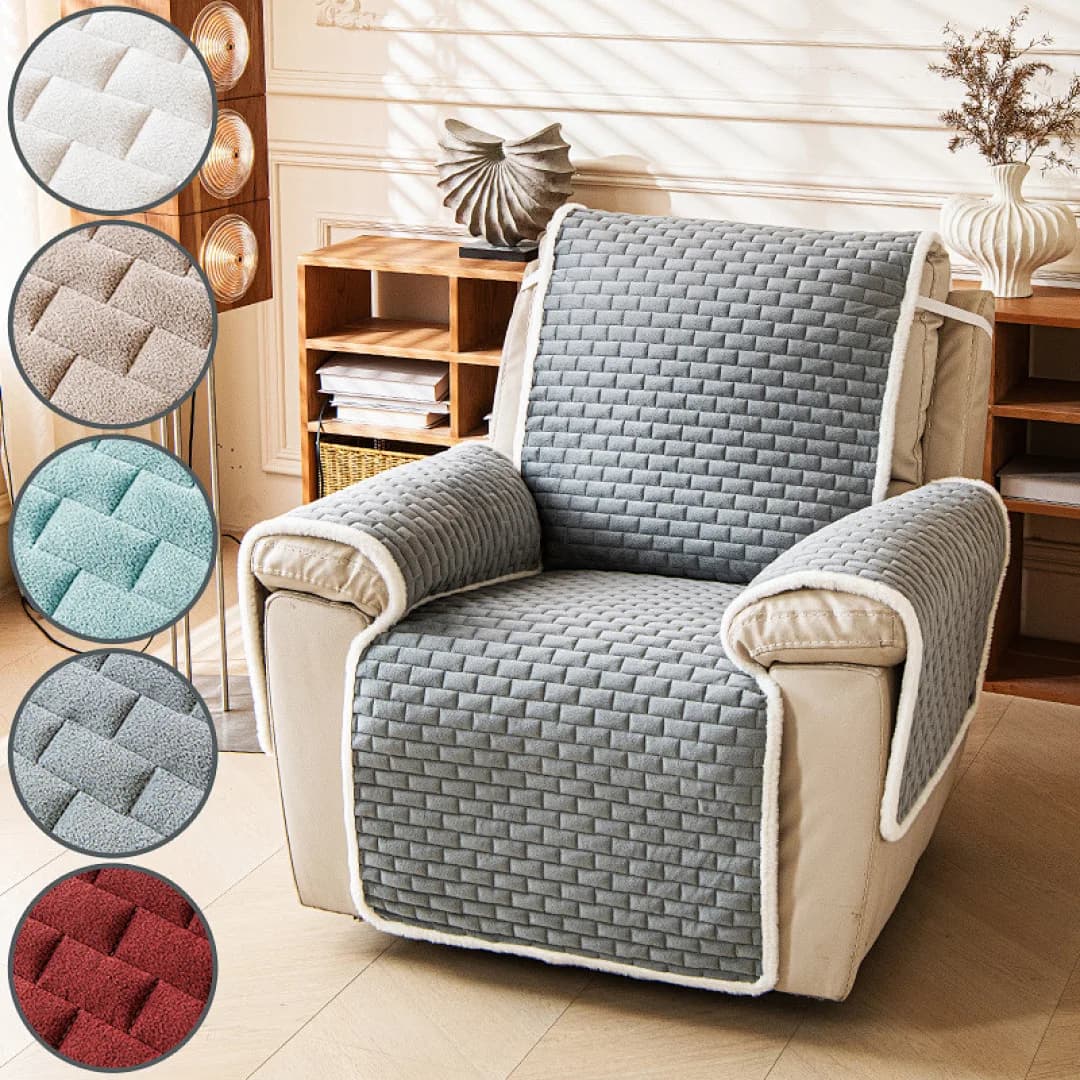 Flannel Velvet Sofa Anti-slip Cushions, Flat Tint Cover, Functional Electric Reclining Duvet Covers, Singole Armchair Covers