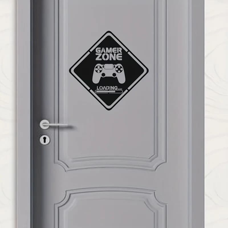 1 adesivo in vinile da parete con decalcomania per porta della zona giocatore, decalcomanie artistiche per videogiochi con controller, per soggiorno, camera da letto, decorazione della casa