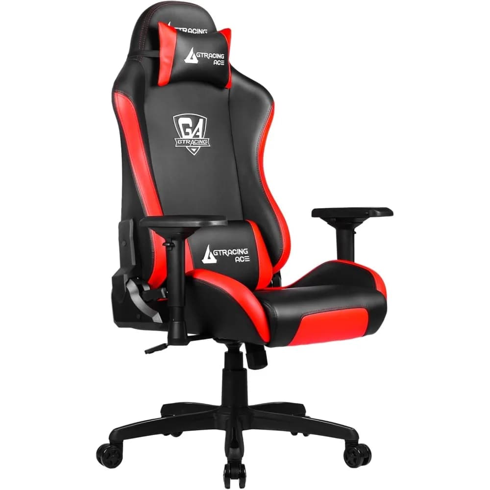 Sedia da gioco GTRACING, sedia per computer da corsa con schienale alto, sedia da gioco grande e alta con braccioli regolabili e basi in metallo resistente