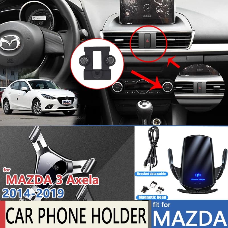 Per Mazda 3 Axela BM BN MK3 2014 2015 2016 Caricabatteria per auto senza fili Supporto per telefono GPS Gravity Smart Phone Accessori di montaggio
