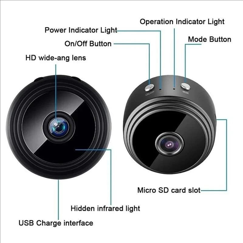 Camera Mini WiFi HD 1080P A9, Monitoring Camera with Sensor, Web Camera for Smart Home, Wireless Security