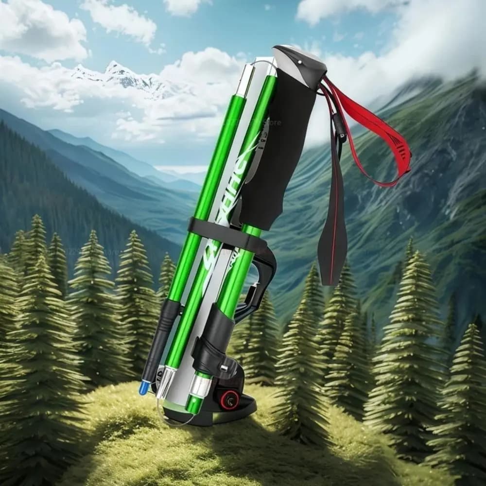 Ultralight Trekking Sticks in Aluminium With Quick Closure Adjustable to 3 Sections, EVA Foldable Hiking Sticks for Men