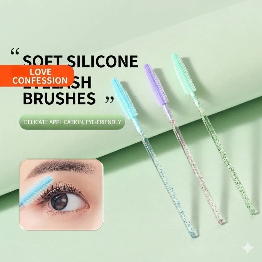 Spazzole Professionali in Silicone per Extension Ciglia, Scovolini per Mascara Morbidi e Flessibili, Delicati sulle Occhiaie e Resistenti alle Rotture