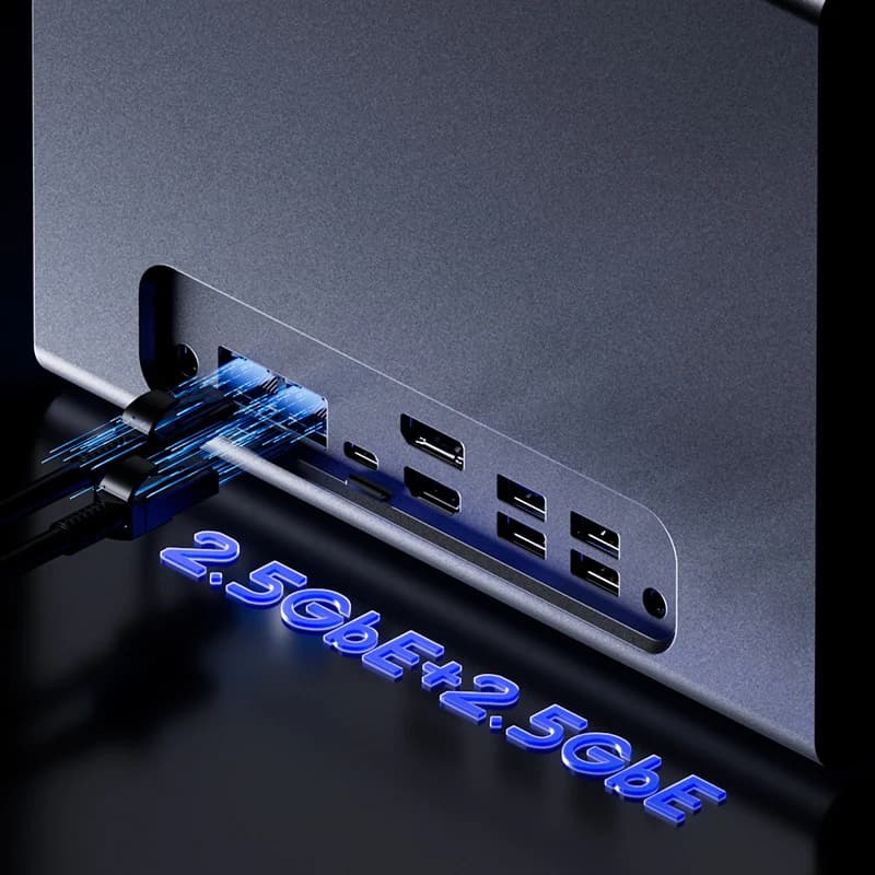 WTR PRO Mini PC con Triplo Display 4K 60Hz, NAS a 4 Bay, Supporta 32GB DDR4 3200MHz, Stazione di Docking per Hard Drive con Doppia Ethernet 2.5G
