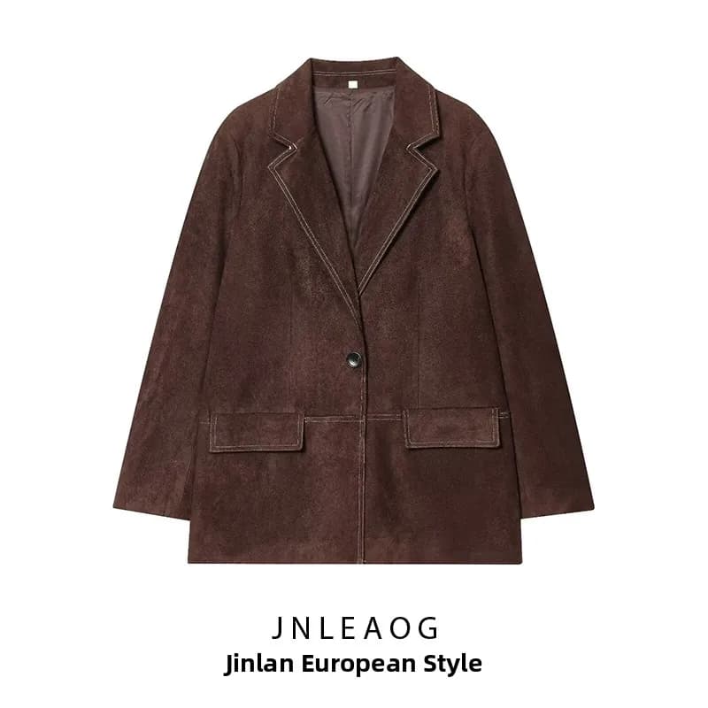Fashionable Straight Leg Suit Jacket Women's Business Casual Long Sleeve Polyester Coat JNLEAOG Autumn New Arrival