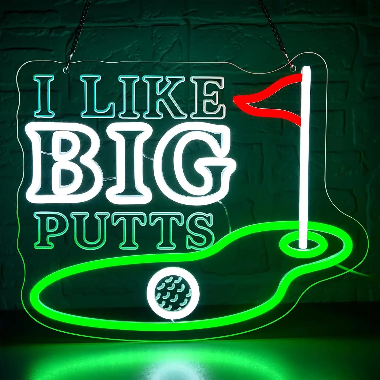 Insegna al Neon LED a Tema Golf, Luce al Neon Dimmerabile USB per Sala Giochi, Camera da Letto, Bar, Soggiorno, Regalo di Compleanno, Decorazione Murale