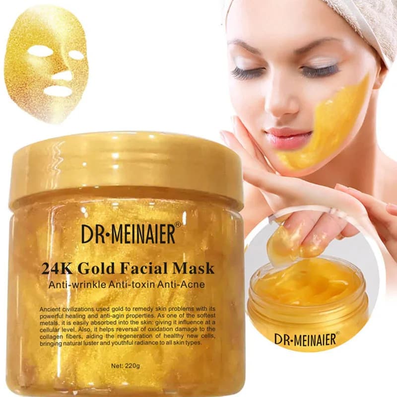 Night Face Mask at 250g Collagen and Gold 24K to Shade, Hydrate and Feed - Appliable Face Cream for Skin Care