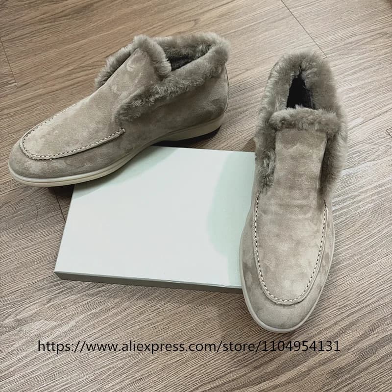 scarpe da donna casual alte invernali unisex resistenti al freddo stivali da neve in lana stivali da uomo in pelle di pecora Stivaletti da donna