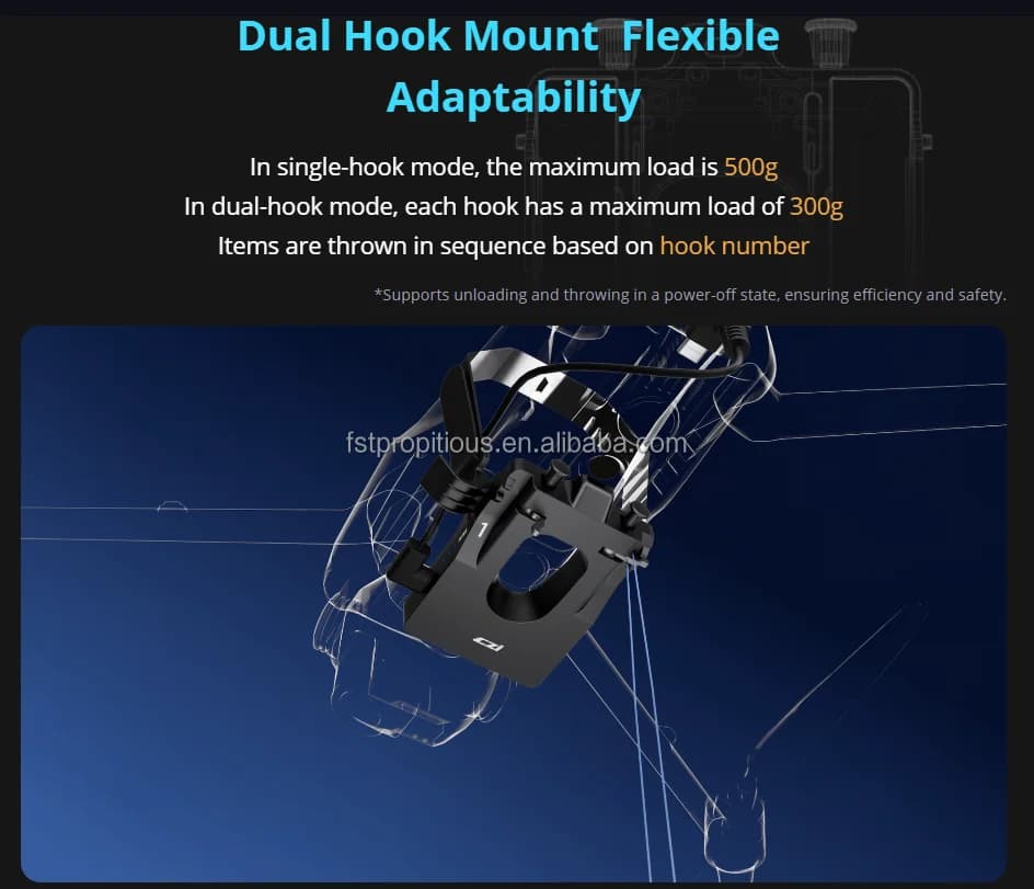 Sistema di Rilascio Aereo a Doppio Gancio a 2 Stadi CZI TH2 per Droni DJI Matrice 4T/4E - Soccorso di Emergenza e Logistica - Lanciatore M4T