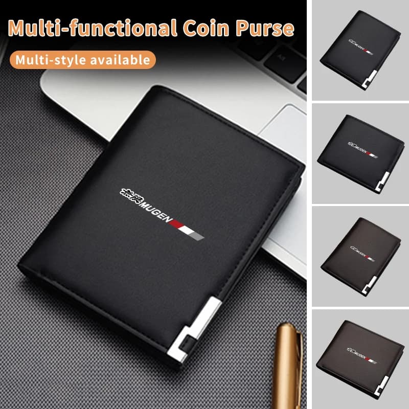 Car Coin Purse Male Business Pocket Wallets Sticker Car Accessories For Honda Mugen Civic Accord Fit City Vezel CRV Odyssey