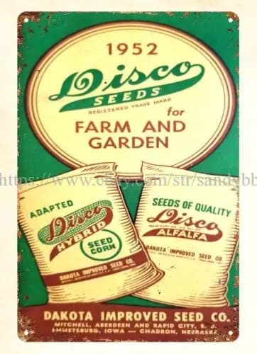 metal wall art 1952 Disco Seeds Packet Catalog gardening flower metal tin sign sign