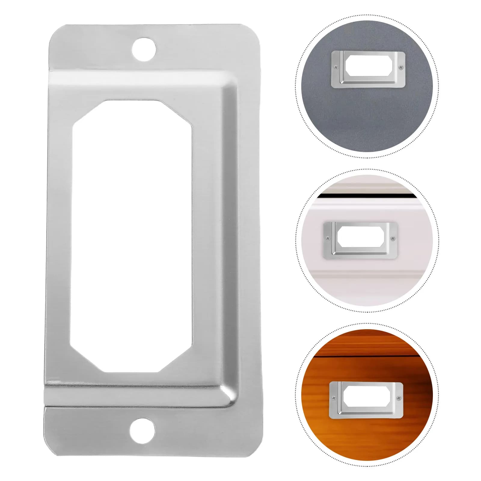 50Pcs Smooth Surface Metal Label Holder Stainless Steel Drawer Cabinet Frame for Office Home Library Jewelry Box File Cabinet