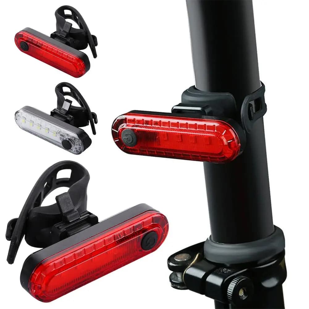 Fanale posteriore per bici a LED ricaricabile tramite USB Spia di sicurezza per moto ultra luminosa Lampada posteriore per ciclismo impermeabile per la guida notturna