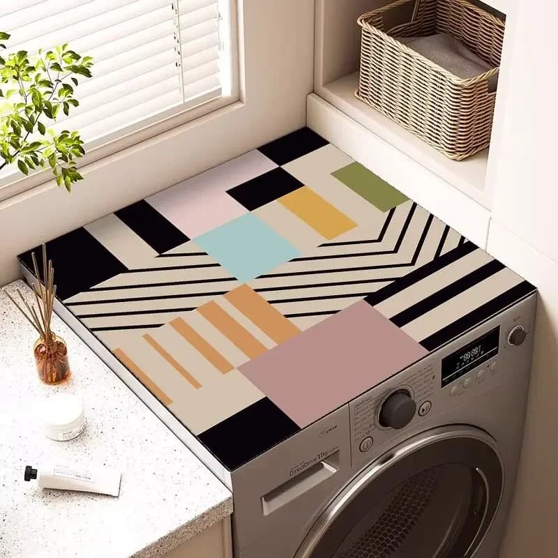 Washing Machine Cover Pad Drum Household Water Absorption Non Slip Diatom Mud Waterproof Washing Machine Pad