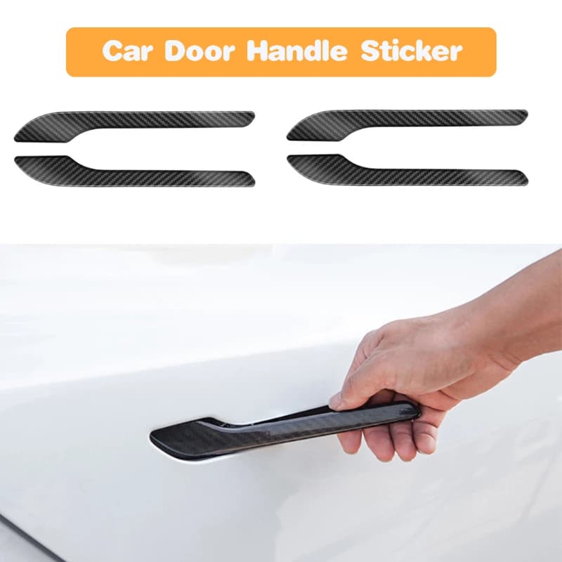 Adesivo per maniglia della porta per Tesla Model 3/Y/3 Highland Model Y Launch Protezione per porta in fibra di carbonio Involucro Pasta di copertura Accessori ABS
