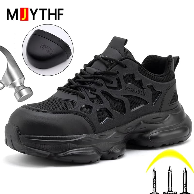 Latest Work Safety Shoes For Men Anti-smash Anti puncture Work Sneakers Steel Toe Shoes Lightweight Comfort Protection Shoes