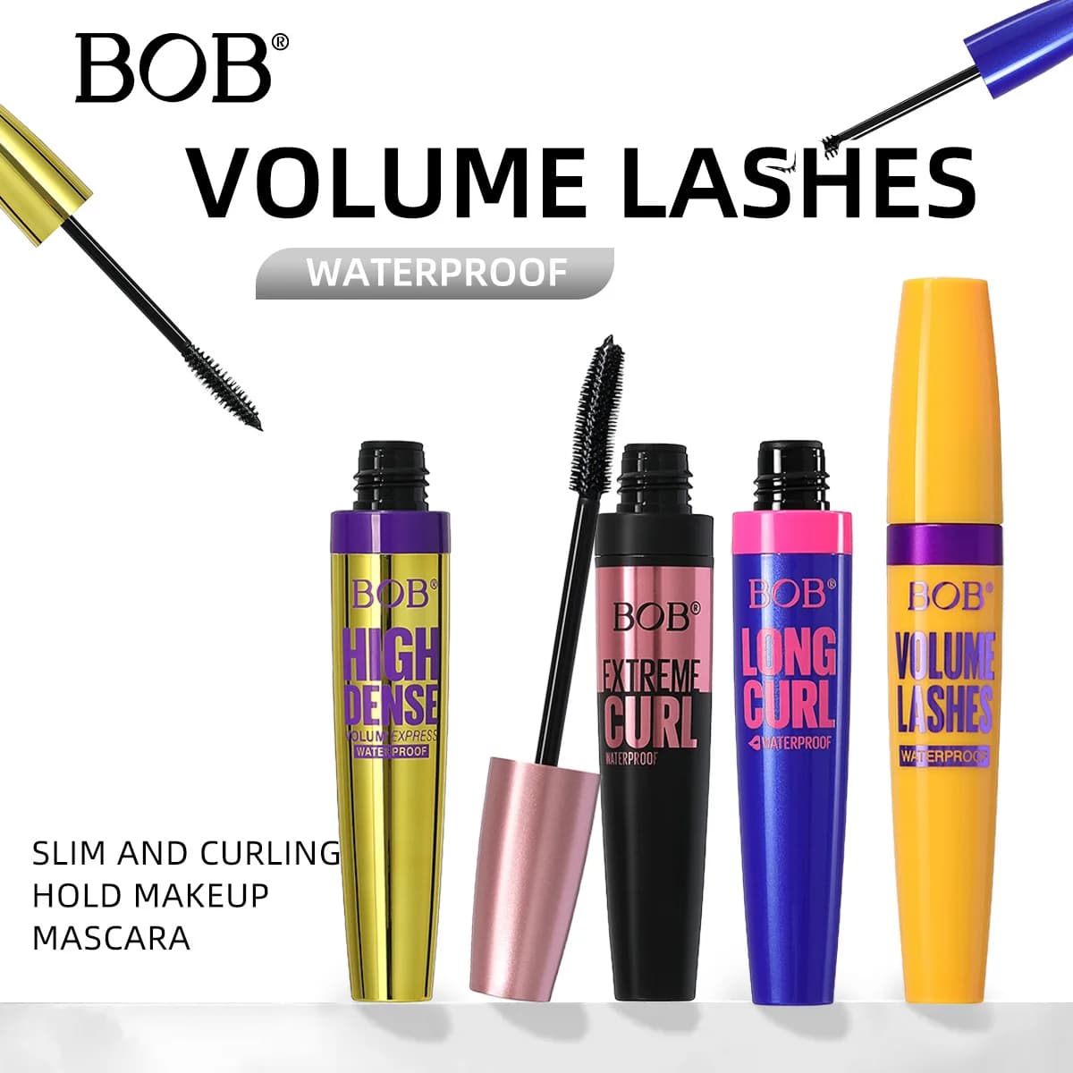 Waterproof 4D Black Mascara Ciglia volumizing Inspection Curling Mascara in long-lasting liquid fiber