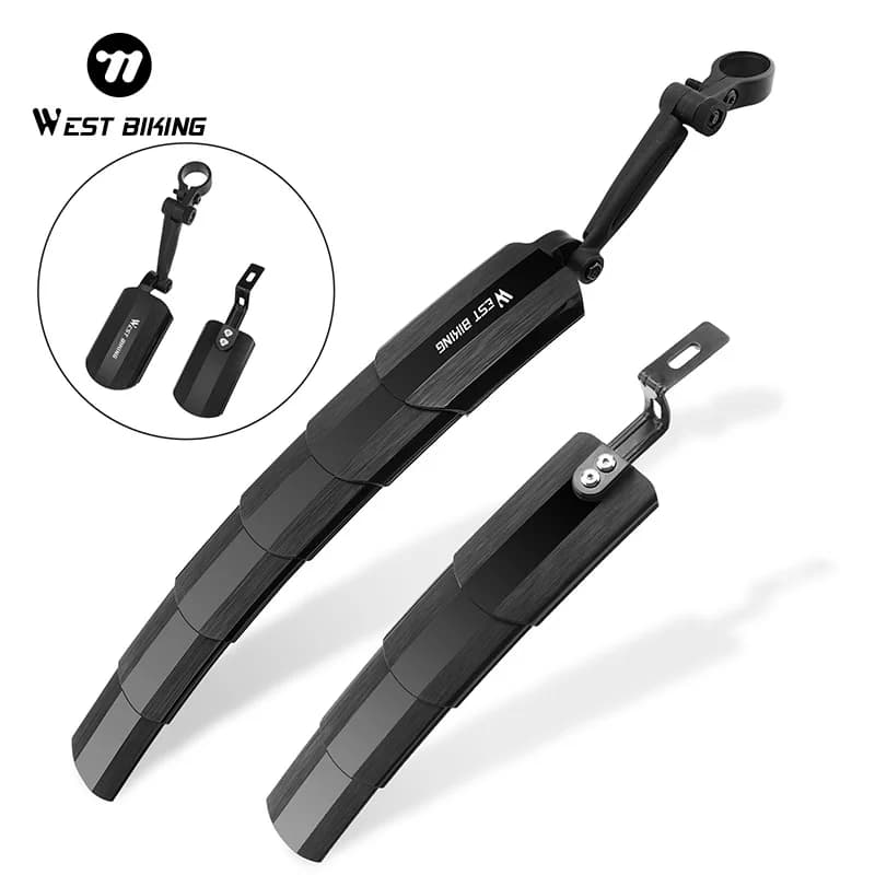 WEST BIKING Foldable Bicycle Fender Universal MTB Road Bike Mudguard Set Adjustable Cycling Wheel Wing MTB Road Bike Accessories