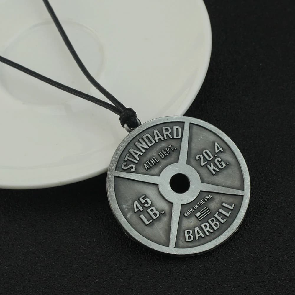 Collana con Ciondolo a Forma di Piastra per Sollevamento Pesi, Gioielli Fitness da Palestra per Uomo