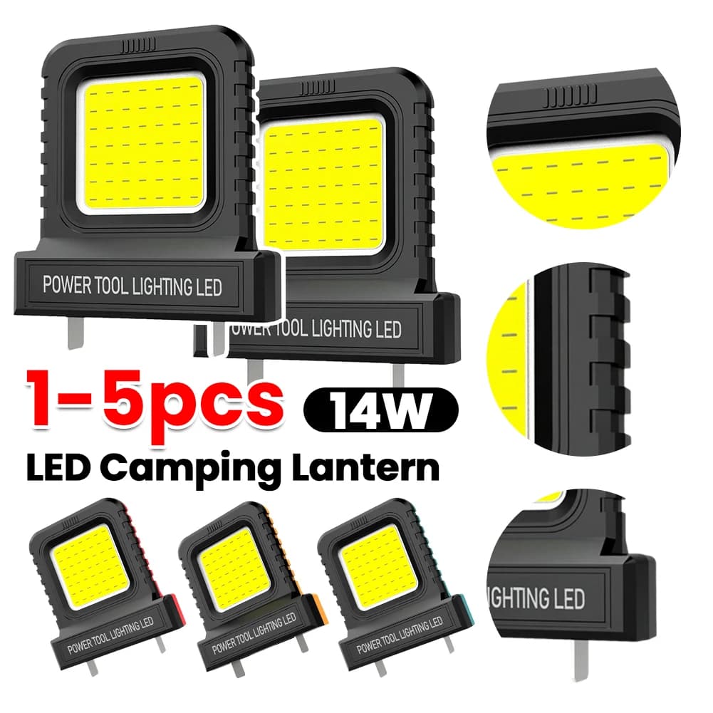 1-5 pcs LED Work Light for Makita for Milwaukee for Dewalt for Bosch for Dayi Lomvum Zhipu 18V-21V Lithium Ion Battery