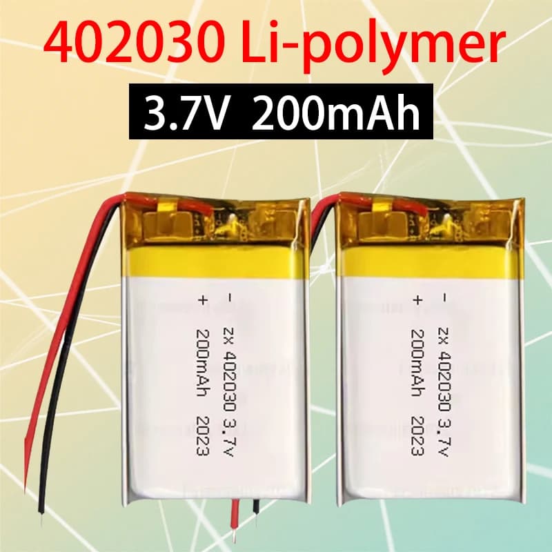 402030 200mAh 3.7V Lithium polymer battery for smart bracelet GPS voice recorder Tablet PC Training tool for pets Webcam batteries