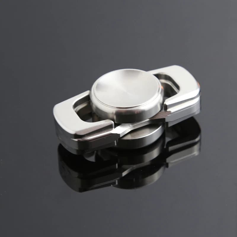 Spinner Antistress in Acciaio Inox EDC, Fidget Spinner a Due Lame alla Moda, Giocattolo per Alleviare lo Stress e il Relax, Strumento per ADHD