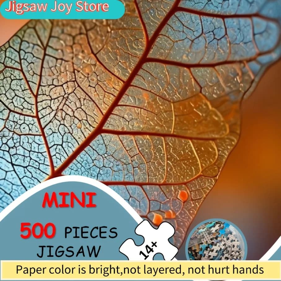 Puzzle delle vene delle foglie per adulti - Ramo e foglia d'albero realistici con modelli di vene etichettati, rompicapo stimolante, educativo