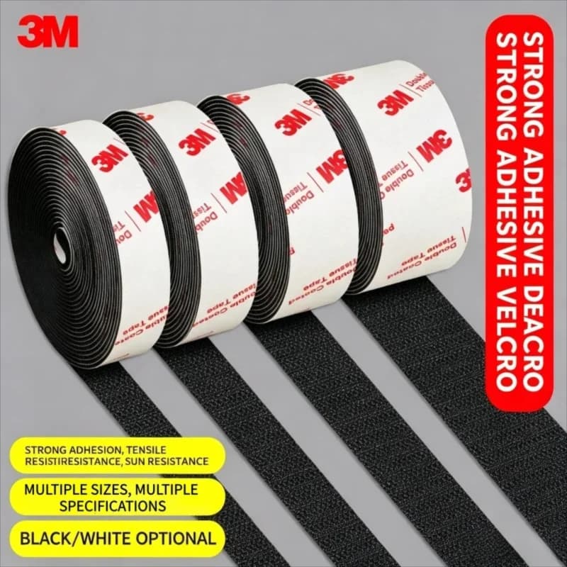 3M Hook and Loop Fastener Tape for Car Floor Mats Traceless High-adhesion Strong Double-Sided Adhesive Tape Heat Resistant