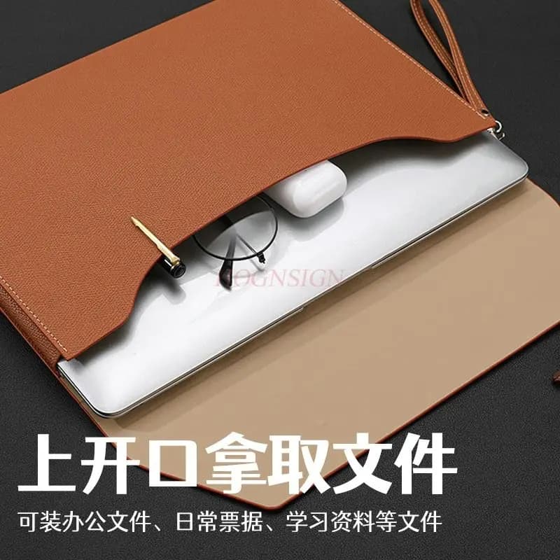 Borsa per documenti in pelle Borsa per documenti in carta A4 Cartella per cartelle Borsa per documenti aziendali con fibbia in materiale impermeabile addensato Contratto per ufficio