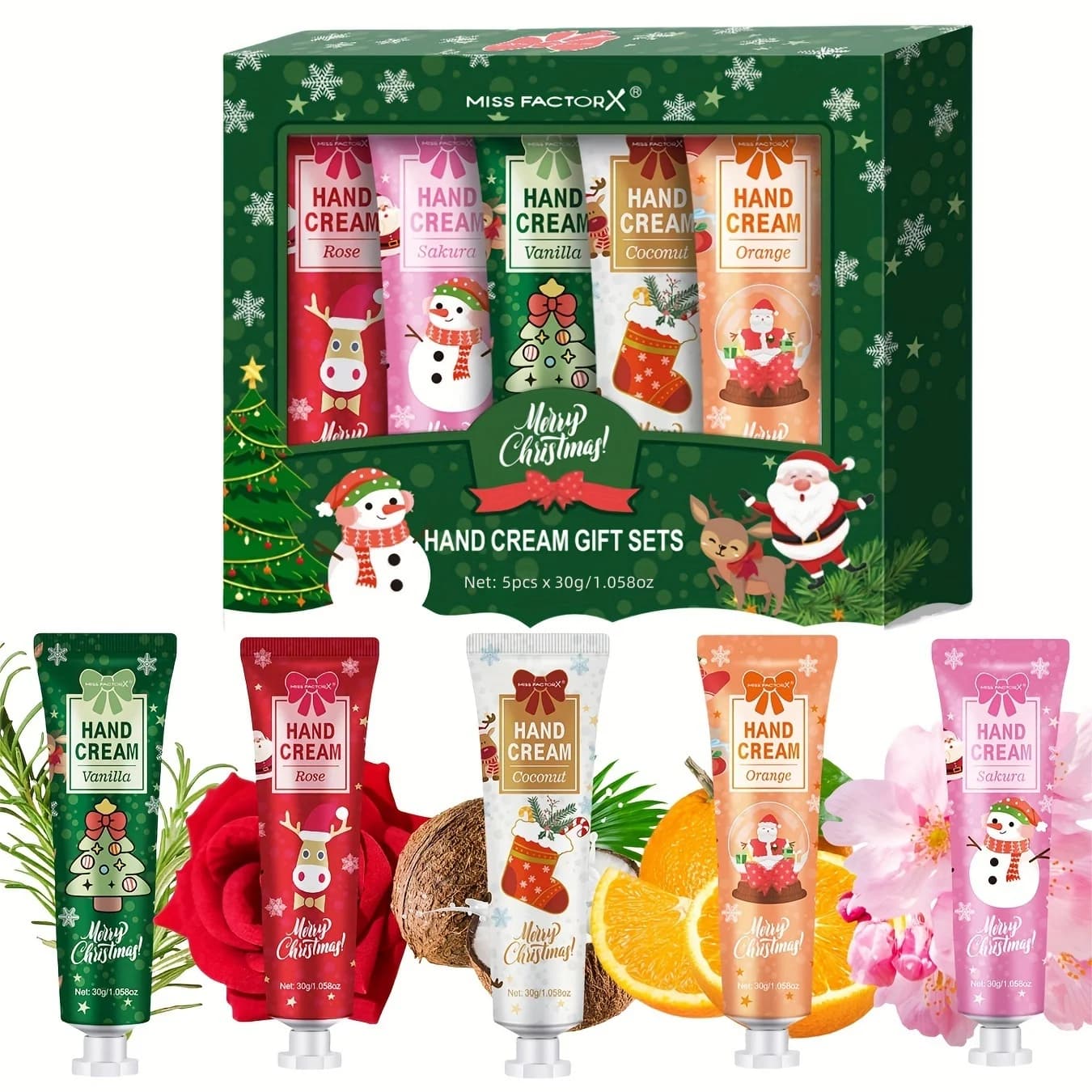 Christmas Gift Set Hand Cream from 5/box, Cream texture, Hand Cream Travel Pack, Durable Moisturizing-30 g/gift Gift for Women
