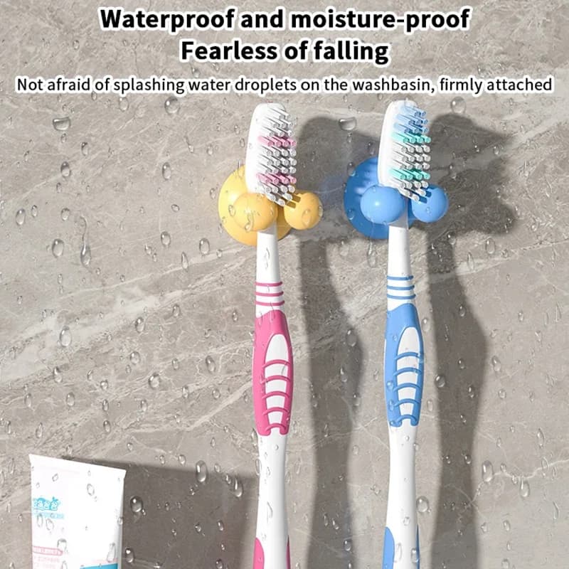 Supporto per cavi dati da 3/6 pezzi con ventosa, per bagno, senza foratura, gancio a ventosa super resistente, porta spazzolino manuale