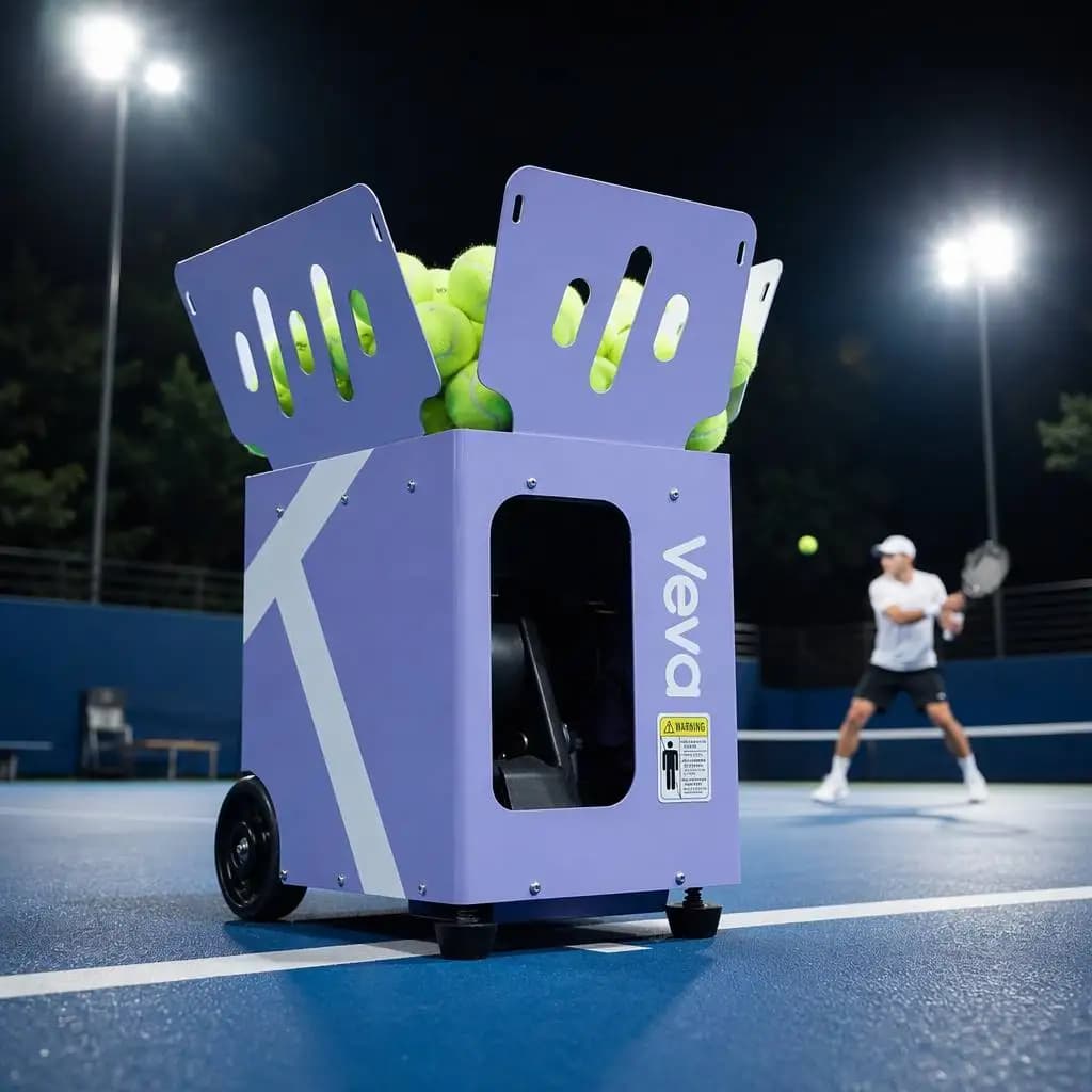 Portable Tennis Ball Launcher, Lightweight AI Match-Play, 28 Landing Points, Voice Control, Recovery Drill Machine
