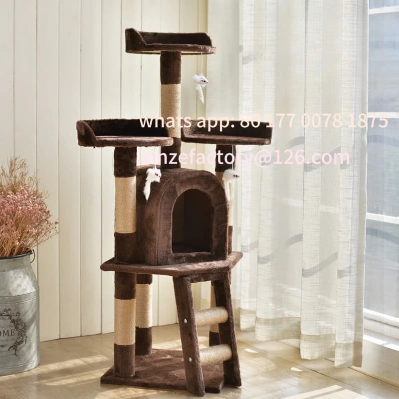 Struttura da arrampicata per gatti personalizzabile, casetta sull'albero, struttura da arrampicata per gatti, piattaforma per saltare, villa con letto, grande torre per gatti, lussuosa