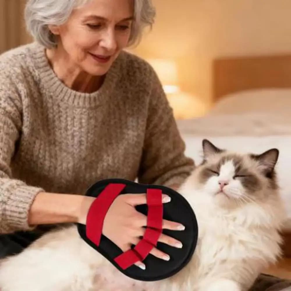 Guanto per la depilazione degli animali domestici in tessuto riutilizzabile con funzione di massaggio Strumento per la rimozione dei peli degli animali dei cani Pulitore per toelettatura a 5 dita appendibile