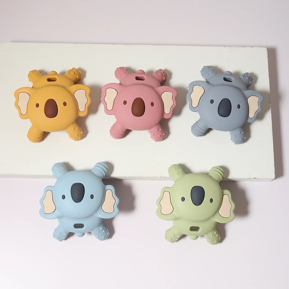 2024 nuovo koala silicone massaggiagengive giocattolo commestibile cartone animato bambino dentizione giocattolo carino animale sonaglio regalo del bambino