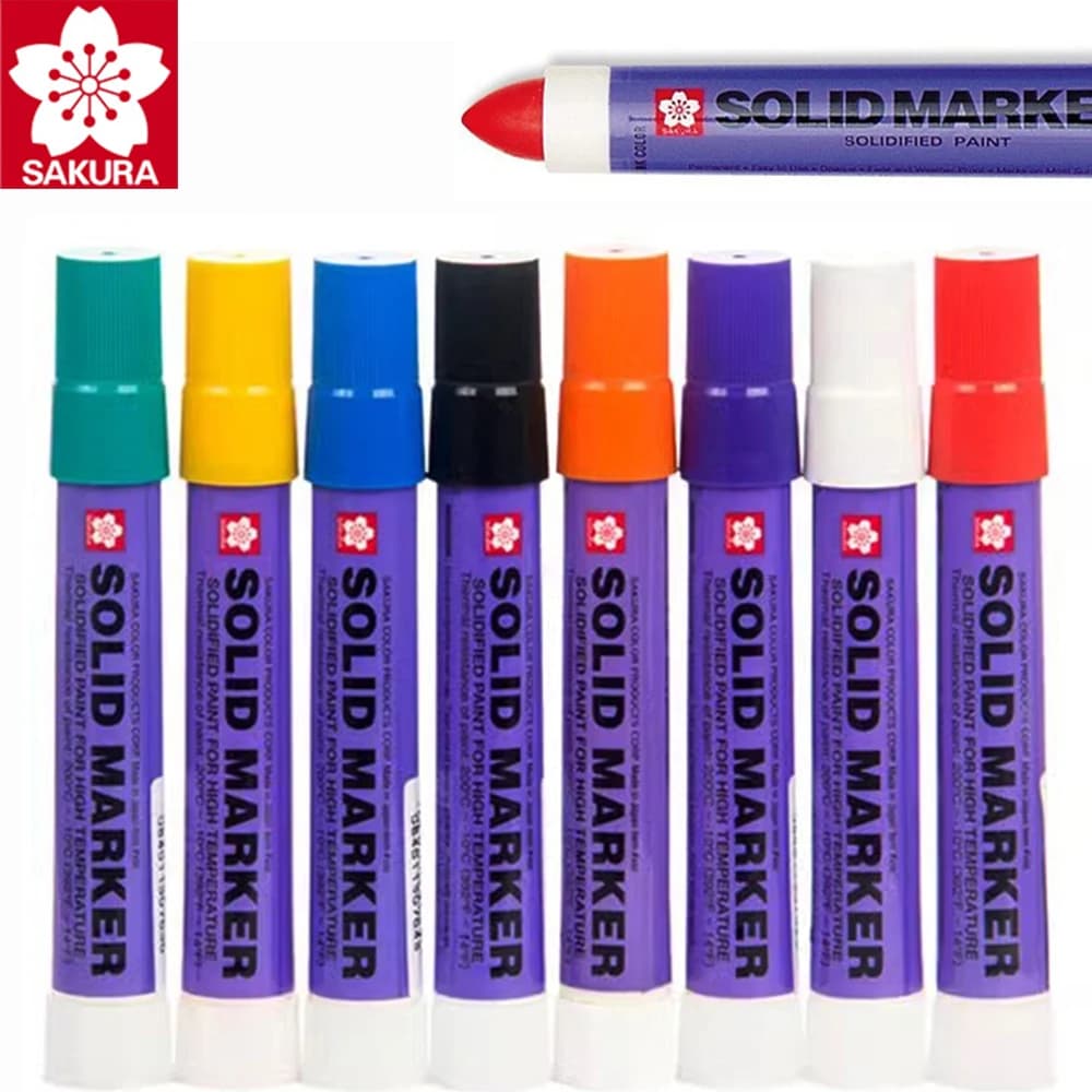 8pcs Sakura Solid Paint Markers XSC Steel Plate Tire Writing Graffiti Waterproof Permanent Marking Industrial Office Supplies