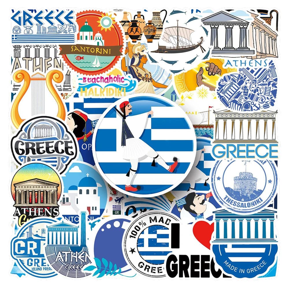 10/30/50pcs Grecia Città Viaggi All'aperto Adesivi Famosi Paesaggio Edificio Decalcomanie Bagagli Notebook Telefono Graffiti Adesivo Decor