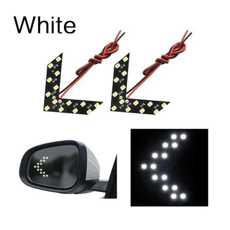 LED turn signal light, rearview mirror arrow 2PCS car styling panel indicator light, rearview mirror signal bulb 12V