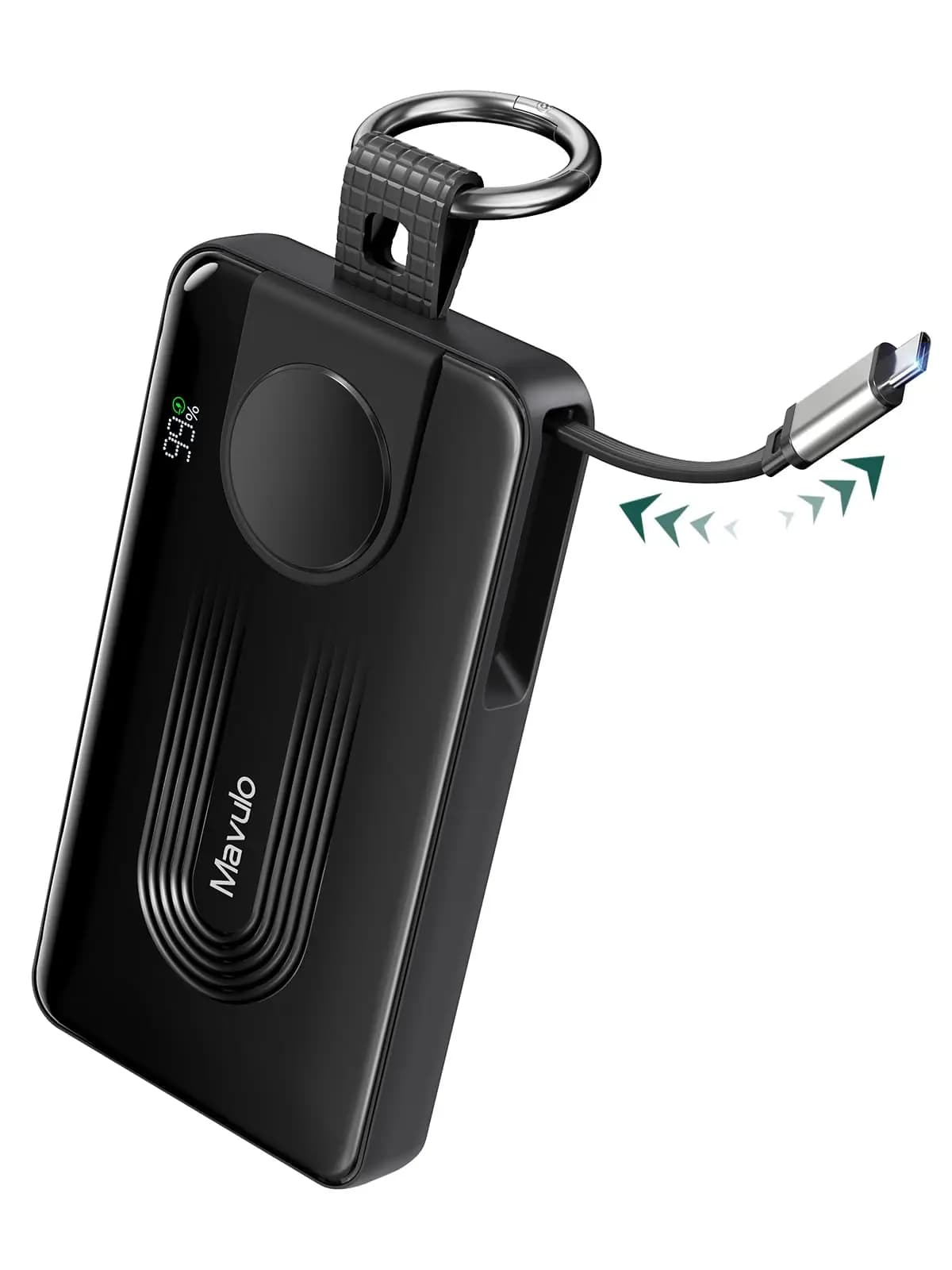 10000mAh Portable Charger for Samsung Galaxy Watch 6/6 Classic/5 Pro/4/3 Active 2/1 Power Bank 20W Fast Charging Retractable USB-C Cable Keychain Design LED display Travel Essentials Battery Pack for iPhone 15-17 Series