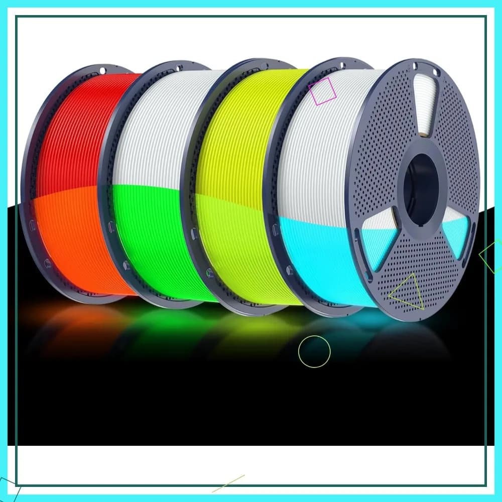 Filamento PLA Luminoso per Stampante 3D, 1.75mm, Confezione da 4kg, Precisione +/-0.02mm