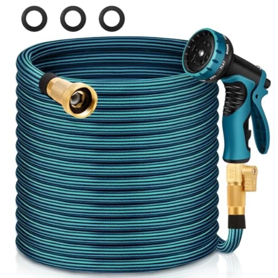 Tubo da Giardino da 30 Metri Non Espandibile, Leggero, Flessibile, Anti-Aggrovigliamento, Anti-Perdita, Tubo per Irrigazione Esterno Portatile