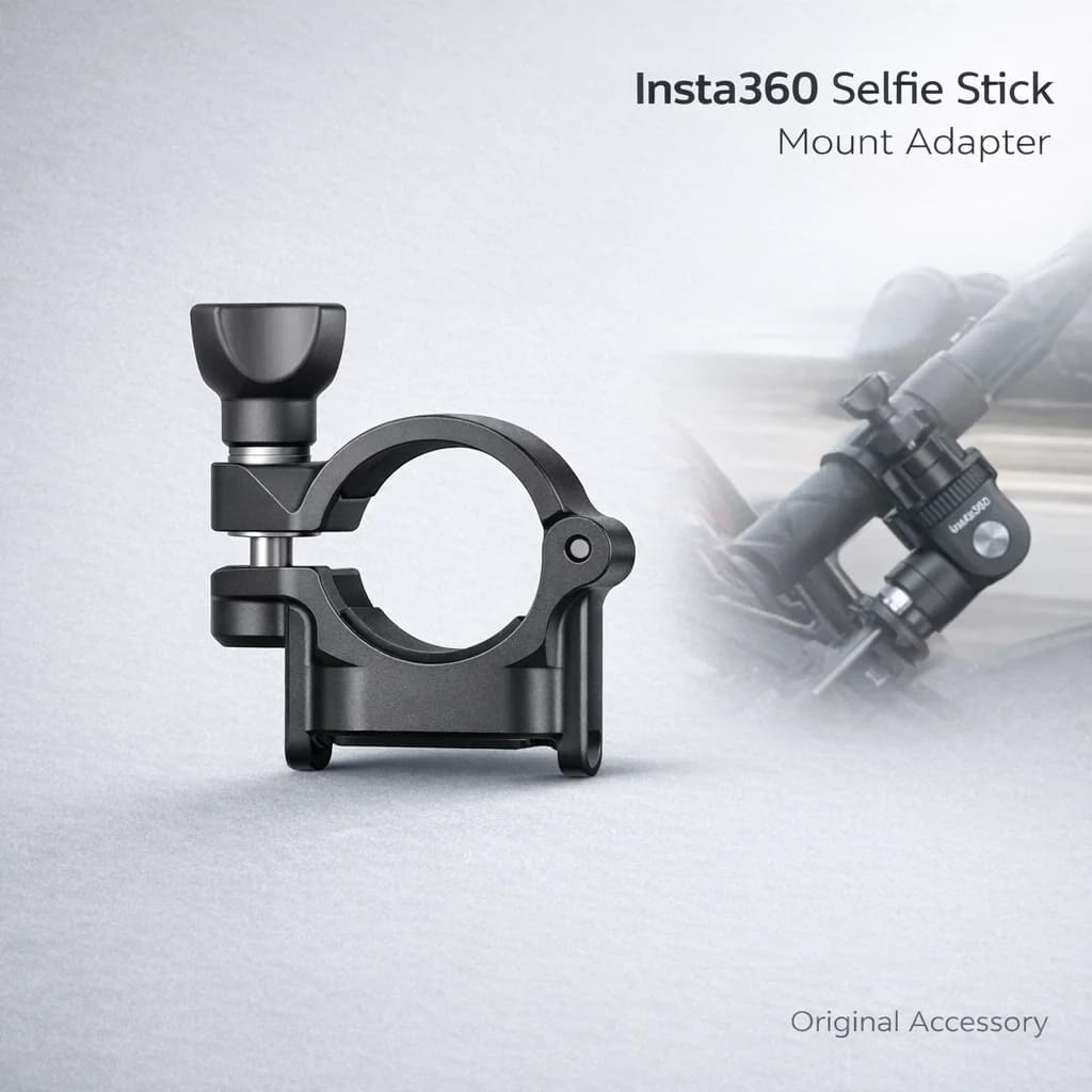 Adattatore per selfie stick Insta360, morsetto con anello in lega per riprese stabili su strade irregolari, compatibile con diversi selfie stick