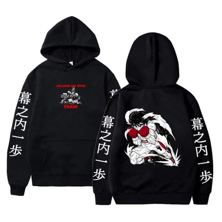 Felpa con Cappuccio Anime Hajime No Ippo Makunouchi Takamura KGB Kamogawa Boxing Gym, Tuta Casual Oversize con Cappuccio per Uomo e Donna